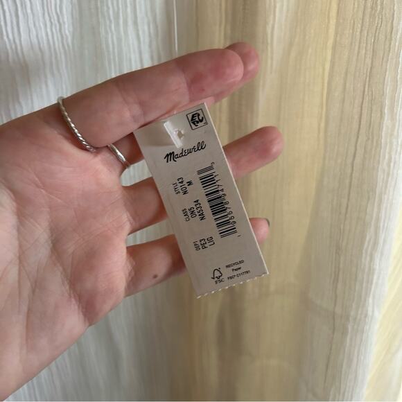 Madewell Open-Back Midi Cover-Up Dress Crinkle Cotton Lighthouse White NWT Sz M - Picture 6 of 9